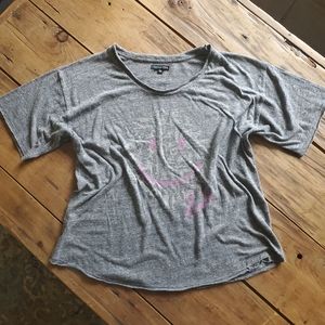 YOGAGLYPHS Women's Oversized Yoga GrayT-shirt Medium